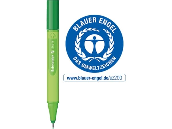 Schneider Schreibgeräte Link-It, Sort, Grønn, Plast, Trekant, Blackforest-green, Fiber