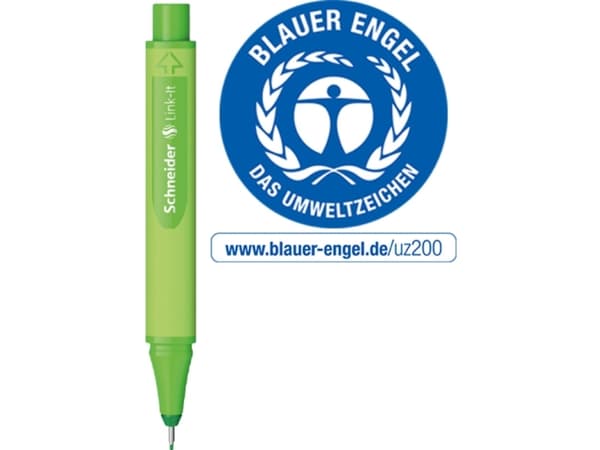 Schneider Schreibgeräte Link-It, Sort, Grønn, Plast, Trekant, Blackforest-green, Fiber