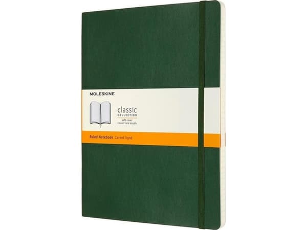 Moleskine Classic, Monokromatiskt, Grön, 192 ark, 70 g/m ^, Linjerat papper, Inbunden