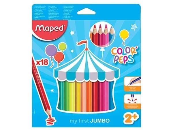 Maped Colorpeps Jumbo triangelformade pennor 18 färger (834012)