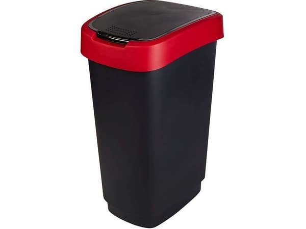 Rotho Twist, 50 l, Rektangulär, Polypropylen (PP), Svart, Röd, Manuell, 298 mm