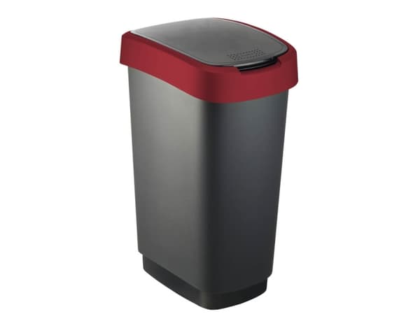Rotho Twist, 50 l, Rektangulär, Polypropylen (PP), Svart, Röd, Manuell, 298 mm