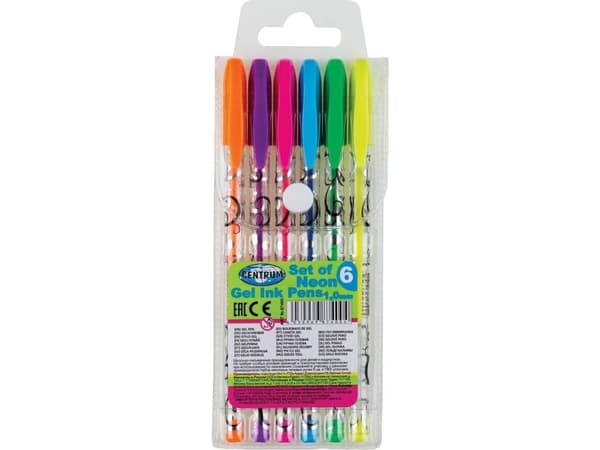Neon gelpenna centrum 6 färger 87400
