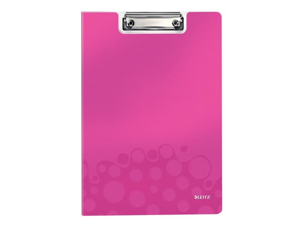 Leitz WOW Clipfolder with cover skriveplate A4 Metall, Skumplast Rosa