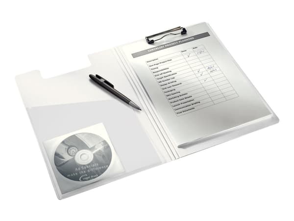 Leitz WOW Clipfolder with cover skriveplate A4 Metall, Skumplast Rosa
