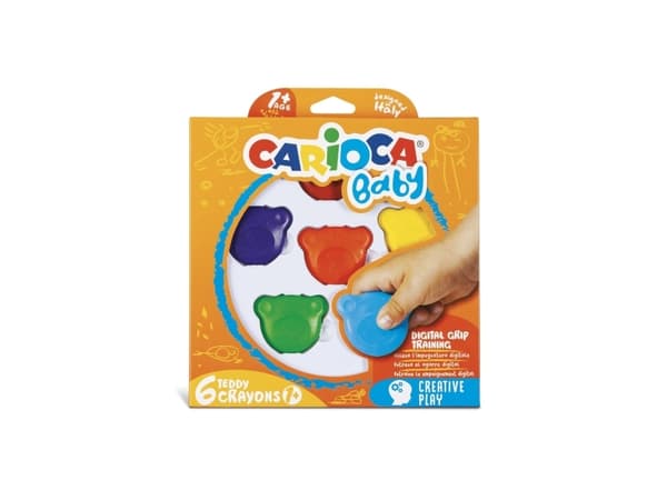 Carioca Teddy BABY, 6 stykker, Blå, Grønn, Oransje, Rød, Fiolett, Gult, 1 år, Gutt/Jente, Hengende boks, Motor skills training