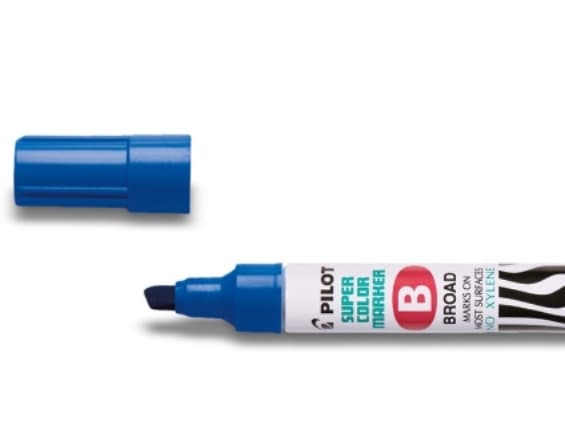 Pilot SCA-B, Super Color, Blå, Meisel tupp, Blå, Hvit, 2 mm, 4,5 mm, 1 stykker