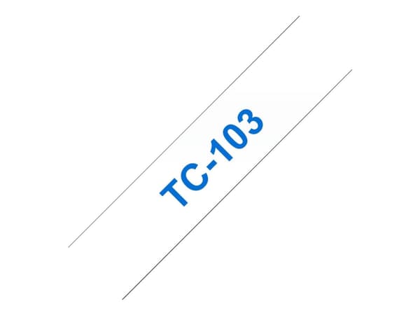 Brother TC103 - 12 mm x 7.7 m - blått på klart - laminert teip - for P-Touch PT-2000, PT-3000, PT-500, PT-5000, PT-8E