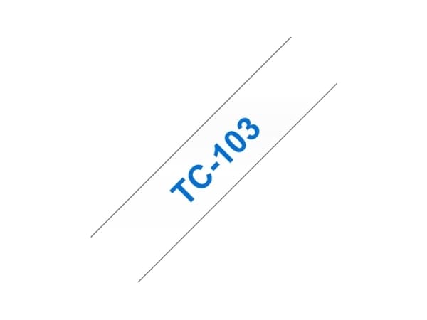 Brother TC103 - 12 mm x 7.7 m - blått på klart - laminert teip - for P-Touch PT-2000, PT-3000, PT-500, PT-5000, PT-8E