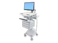 Miniatyrbild 1 av 5: Ergotron StyleView - Vagn - öppen arkitektur - för LCD-skärm/PC-utrustning - medicinsk - aluminium, zinkpläterat stål, kvalitetsplast - grå, vit, pol