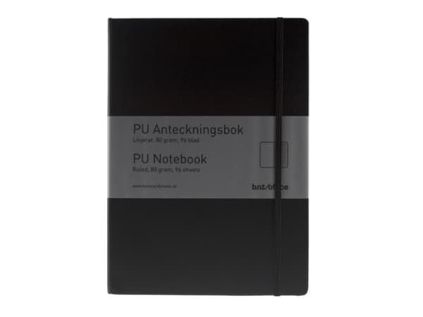 Anteckningsbok A4 svart, fodrad med 96 blad