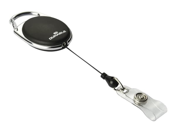 Yoyo, Durable, til ID-kortholder, oval, krom/plast, pakke a 10 stk
