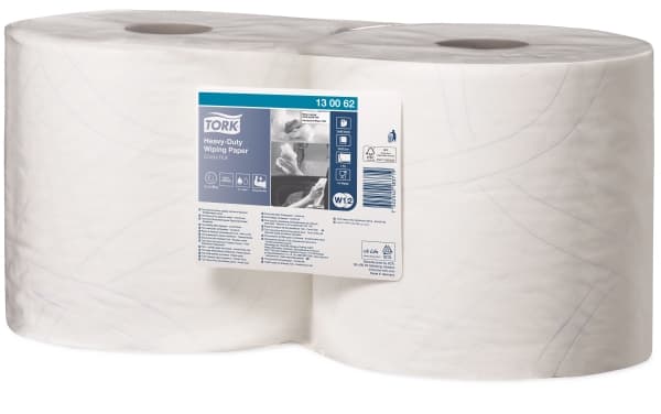 Aftørringsrulle Tork Kraftig W1/W2 Industri 2-lag 23.5 cm x170 m Hvid,2 Rl/krt