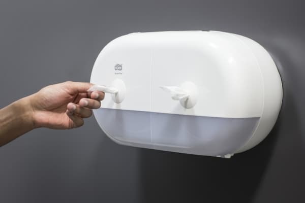 Annostelija Tork SmartOne® Twin Mini T9, 682000, til toiletpapir, hvid