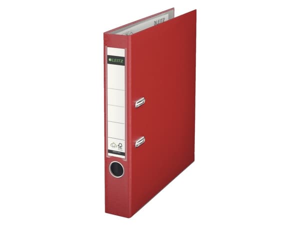 Brevordner Leitz 180° PP A4 50mm rød - (10 stk.)