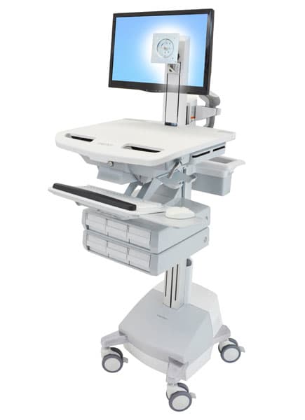 Ergotron StyleView - Vagn - för LCD-skärm/PC-utrustning - medicinsk - aluminium, zinkpläterat stål, kvalitetsplast - grå, vit, polerat aluminium - sk