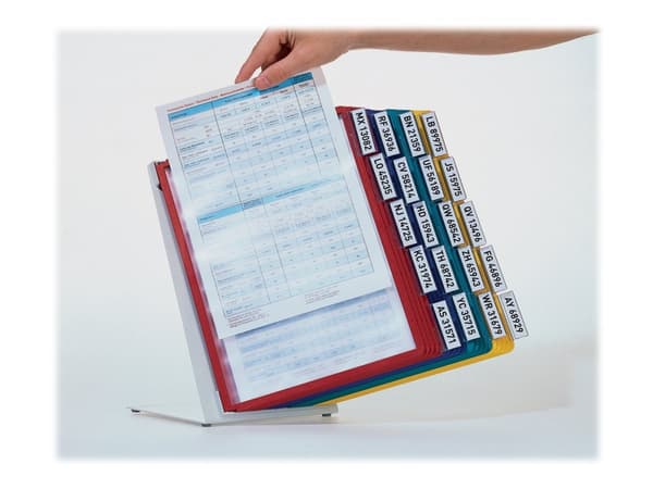 DURABLE VARIO TABLE - Displaypanelsystem - stasjonær - 20 rom - for A4 - gul, rød, grønn, mørk blå