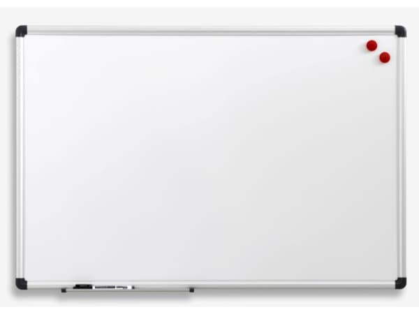 Whiteboard 120x90 cm magnetisk med aluminiumsramme inkl. 1 marker og 2 magneter