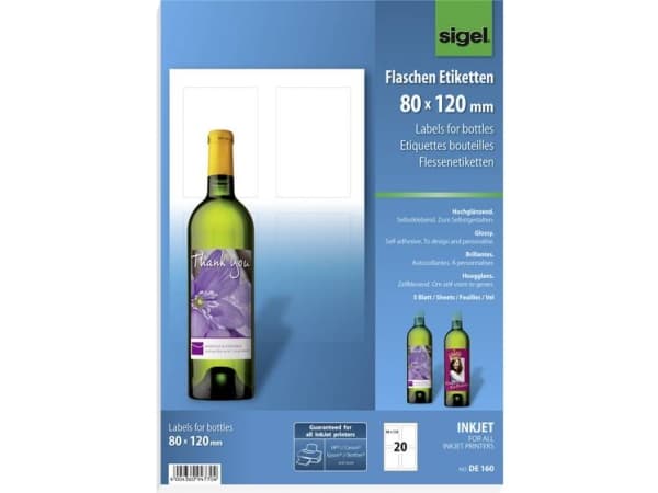 Sigel DE160, Hvit, A4, 210 mm, 297 mm, 85 g, 20 stykker