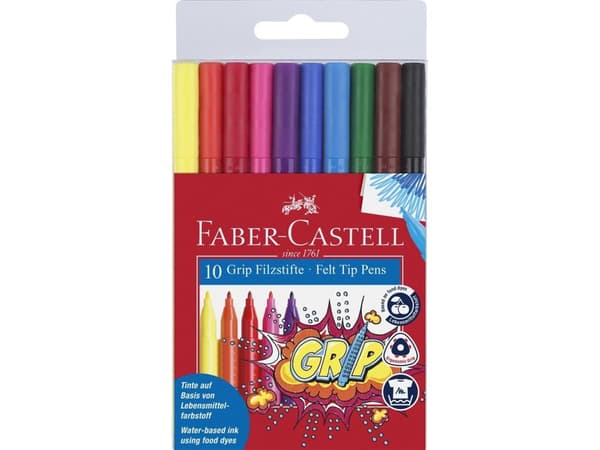 Faber-Castell GRIP - Markør - vannbasert matfargeblekk - pakke av 10