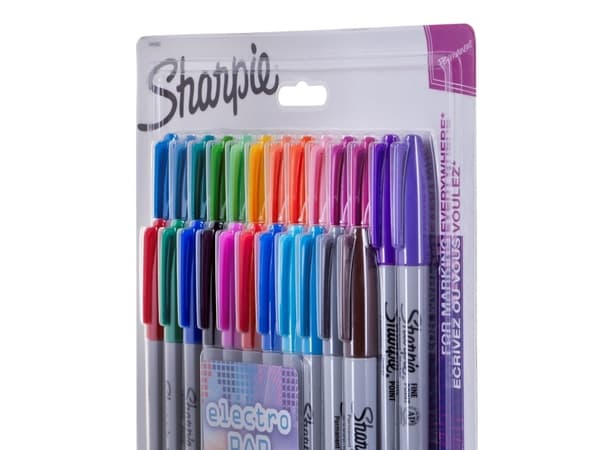 Sharpie Fine, 24 styck, Multifärg, Fin spets, Grå, Multifärg, Rund, Fin