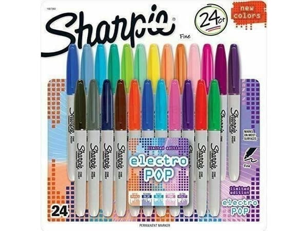 Sharpie Fine, 24 styck, Multifärg, Fin spets, Grå, Multifärg, Rund, Fin