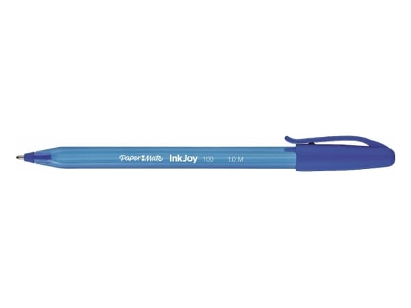 Papermate InkJoy 100, Klämma, Kulspetspenna, pinnformad, Blå, 50 styck, Medium