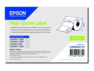 Epson - Høyblank - 102 x 152 mm 800 etikett(er) (1 rull(er) x 800) stanseskårne etiketter - for ColorWorks C7500, C7500G, CW-C6000Ae, CW-C6000Pe, TM-
