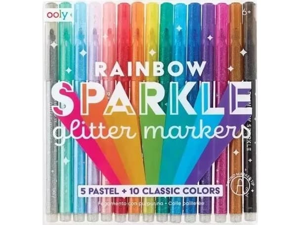 Kolorowe Baloniki Colored Baloniki Flamastry with Rainbow Sparkle Glitter Mark brocade