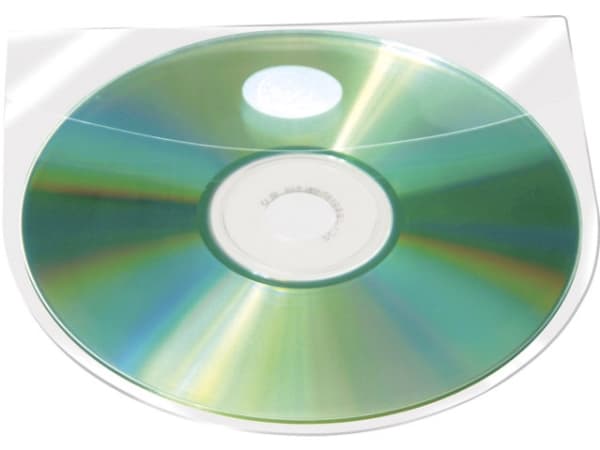 CD-lomme m/klap 127x127mm selvklæb. 6stk/pak - (6 stk.)