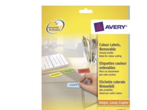 Avery L6034 - Permanet adhesiv - rød - 63.5 x 33.9 mm 480 etikett(er) (20 ark x 24) merkelapper