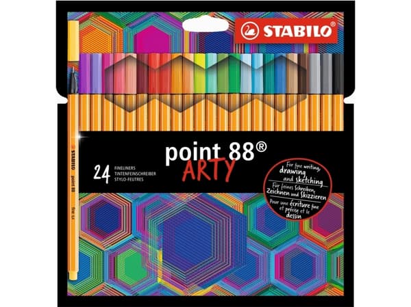 STABILO point 88 ARTY, Multifärg, Orange, Plast, Hexagonal, Metall, 0,4 mm