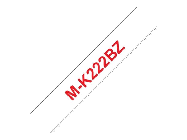 Brother M-K222BZ - Plast - rødt på hvitt - Rull (0,9 cm x 8 m) 1 kassett(er) tape - for P-Touch PT-55, PT-55P, PT-90