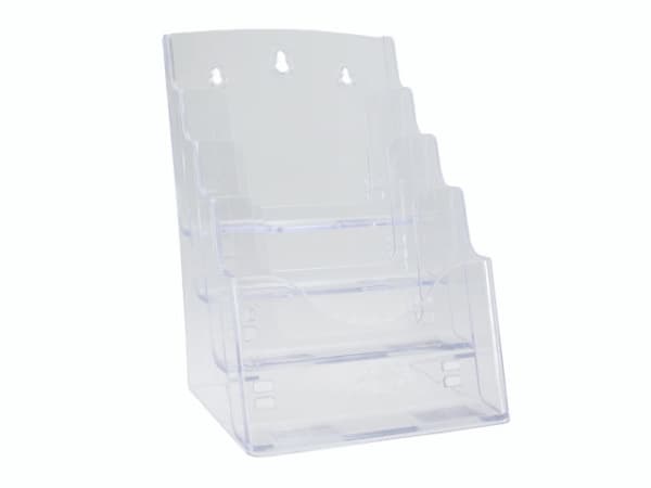 Esitteenpidike kirkas A5 4 lokeroa pöytä/v�g 730x380x620mm166x160x252mm 0,0825kg (1stk)