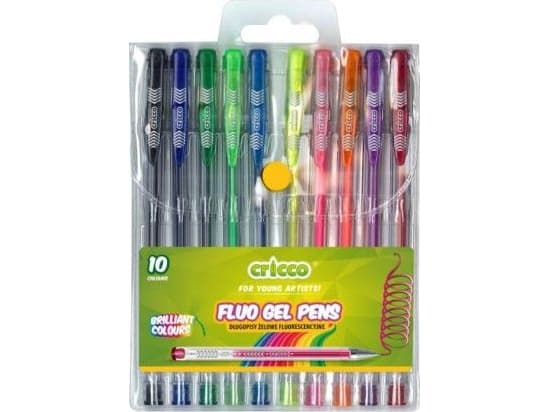 Cricco fluorescerande gelpennor 10 färger