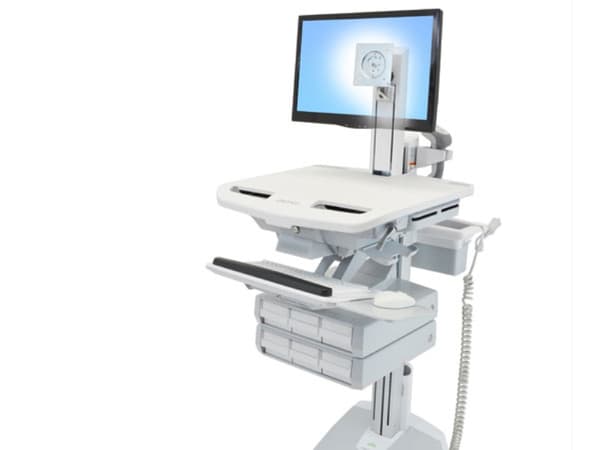 Ergotron StyleView - Vogn - åpen arkitektur - for LCD-skjerm / PC-utstyr - medisinsk - plastikk, aluminium, forsinket stål - grå, hvit, polert alumin