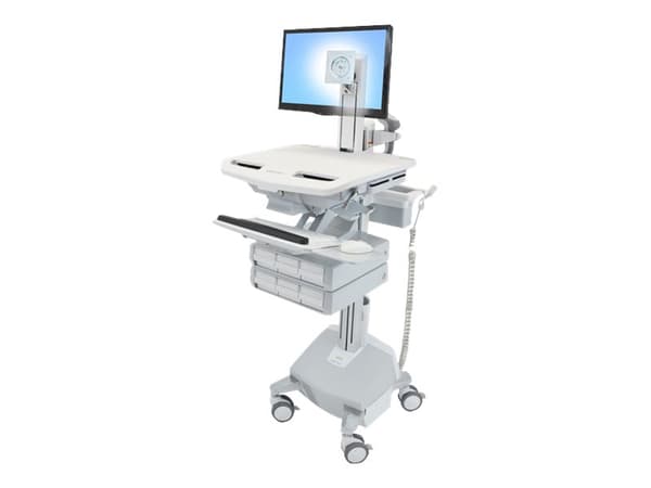Ergotron StyleView - Vogn - åpen arkitektur - for LCD-skjerm / PC-utstyr - medisinsk - plastikk, aluminium, forsinket stål - grå, hvit, polert alumin