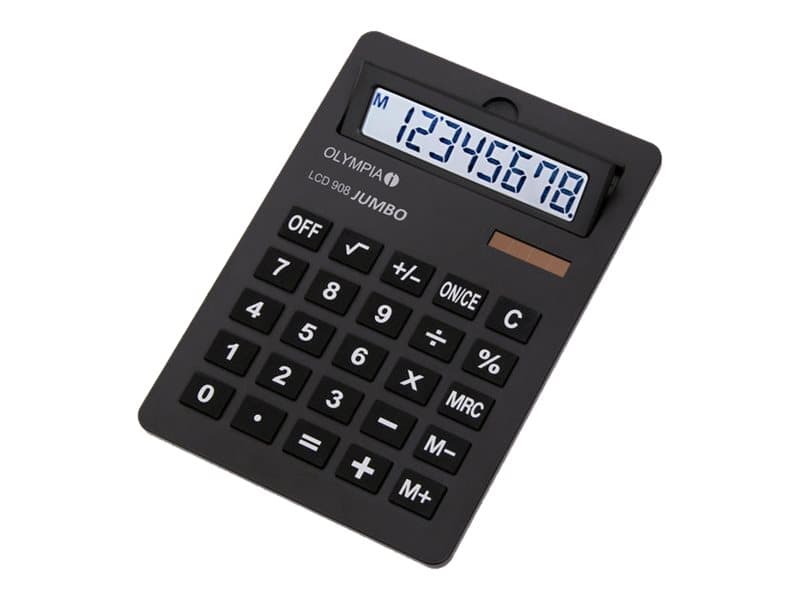 Olympia LCD 908 Jumbo - Skrivbordskalkylator - 8 siffror - solcellspanel, batteri
