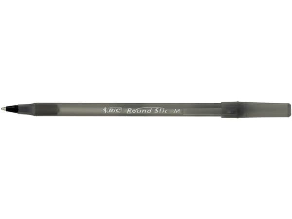 BIC Round Stic, Clips, Kuglepen, Sort, 1.stk