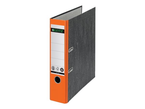 Leitz 180° - Spakbågesfil - ryggbredd: 80 mm - för A4 - kapacitet: 600 ark - orange