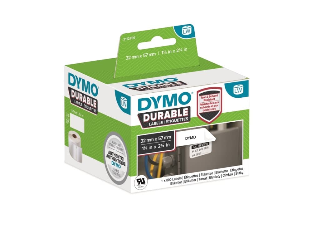 DYMO Durable, Vit, Självhäftande skrivaretikett, Polypropylen (PP), LabelWriter Wireless, 4XL, SE450, 450 Twin Turbo, 450 Turbo, 450, 400 Twin Turbo,