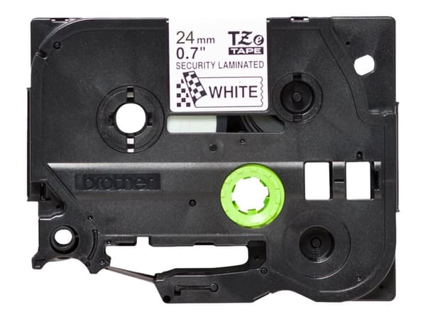 Brother TZe-SE5 - sort på hvid 24mm x 8m - sikkerhedstape/safety