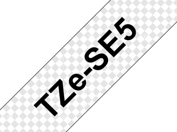 Brother TZe-SE5 - sort på hvid 24mm x 8m - sikkerhedstape/safety