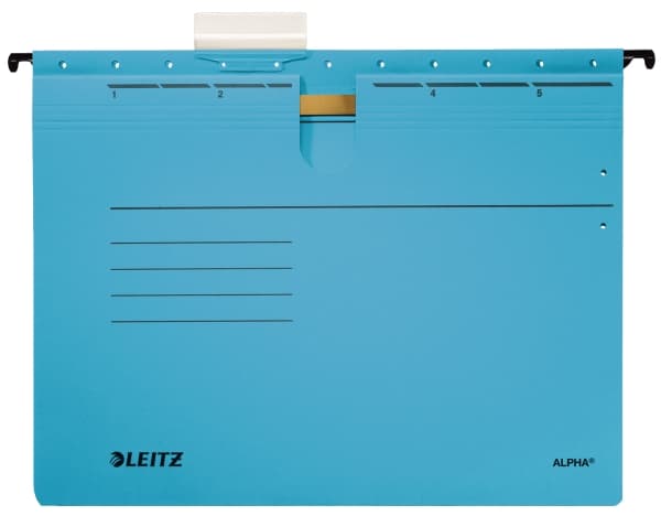 Leitz Alpha hengemappe A4 Fotoark kartong, Metall Blå 5 stykker