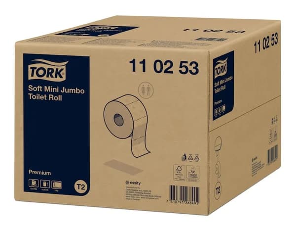 Tork 110253, 1214 ark, Hvit, Papir, 170 m, 14 cm, 9,7 cm
