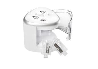 Genie PS 120, Elektrisk pennvässare, Transparent, Vit, 1,2 cm, 9 mm, Batteri, AA