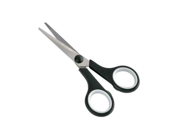 Saks kontor 125 mm Soft Grip, Sort/gr�185x5x85mm 0,035kg (1stk)