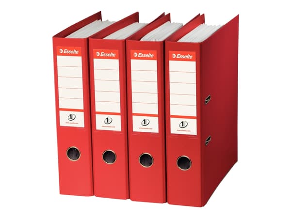 Esselte No.1 - Hevarmbuefil - bokryggbredde: 75 mm - for A4 - kapasitet: 500 ark - rød