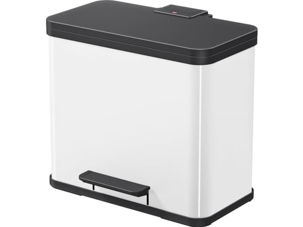 Hailo ÖKO DUO PLUS L, 26 l, Rektangulær, Rustfritt stål, Sort, Hvit, Plast, Pedal