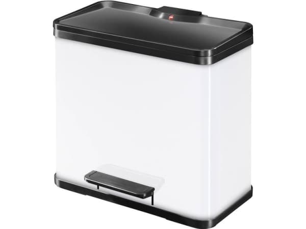 Hailo ÖKO DUO PLUS L, 26 l, Rektangulær, Rustfritt stål, Sort, Hvit, Plast, Pedal
